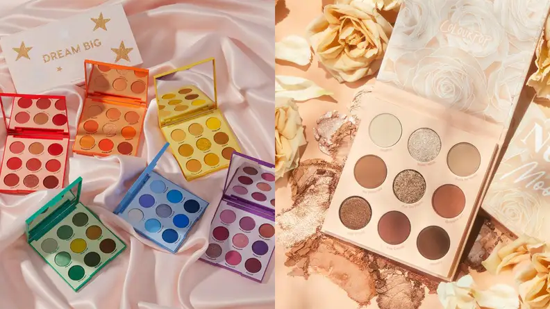 Colourpop eyeshadow palettes.