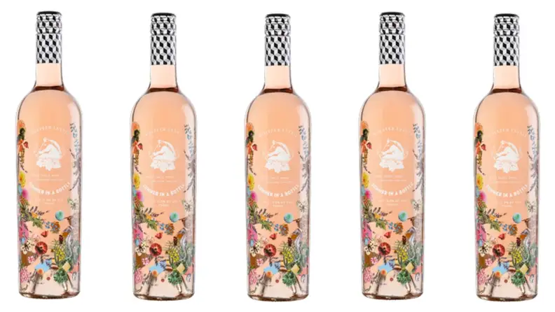 Bottles of rosé against a white background.