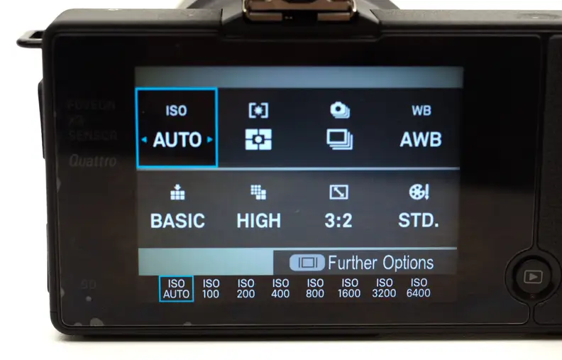 The quick menu system on the dp0 Quattro allows for near instant access to a number of key shooting settings.