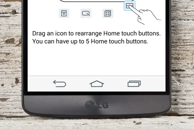 A render of the LG G3's customizable menu icons.