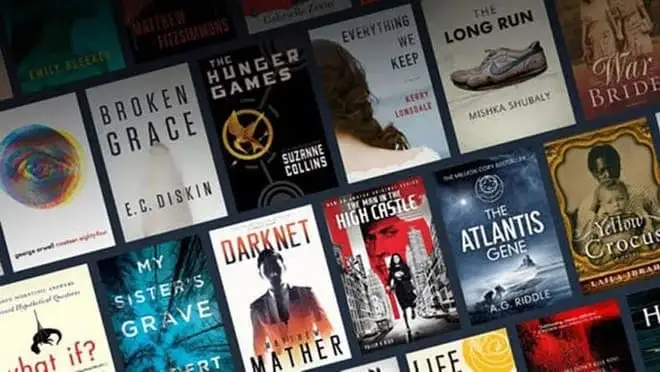Many book titles that are available with Kindle Unlimited.