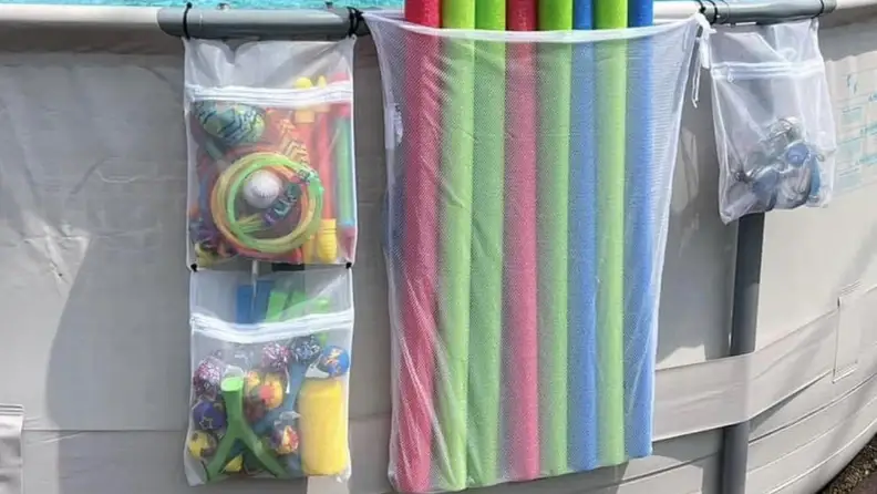 The 4-pack includes three small zippered bags and one large open bag with tie straps