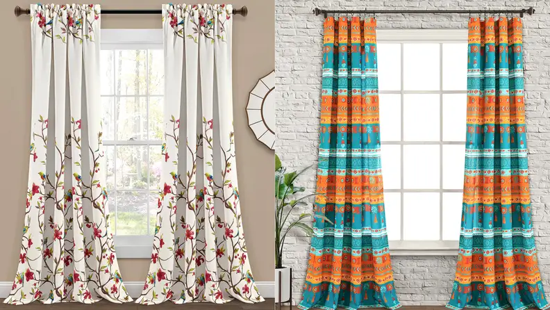 A split panel of two curtains from QVC, one of the best places to buy curtains online.