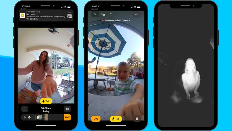 Video doorbell app screenshots
