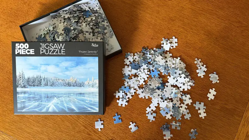 A puzzle on a table