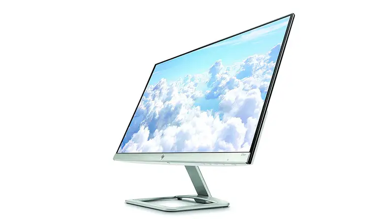 HP monitor on white background