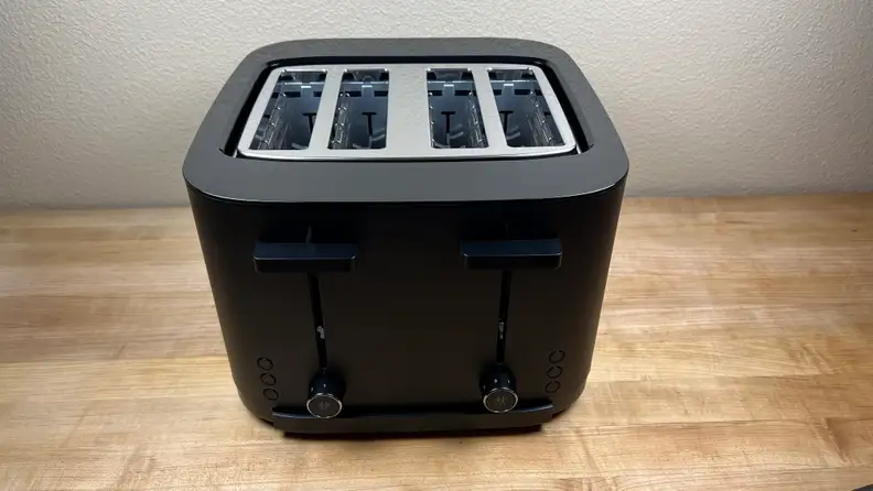 Zwilling 4-slice toaster shot from its side, displaying all four slots