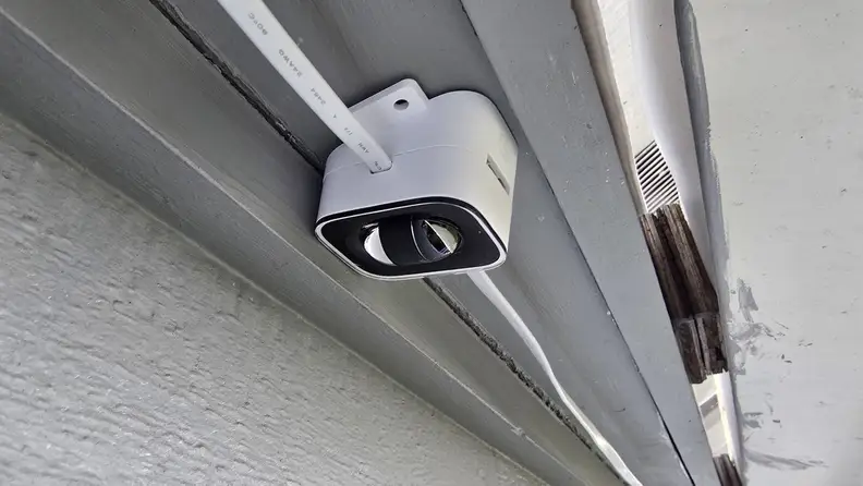Govee LED Permanent Outdoor Lights 2 Pro installed under roof eave.