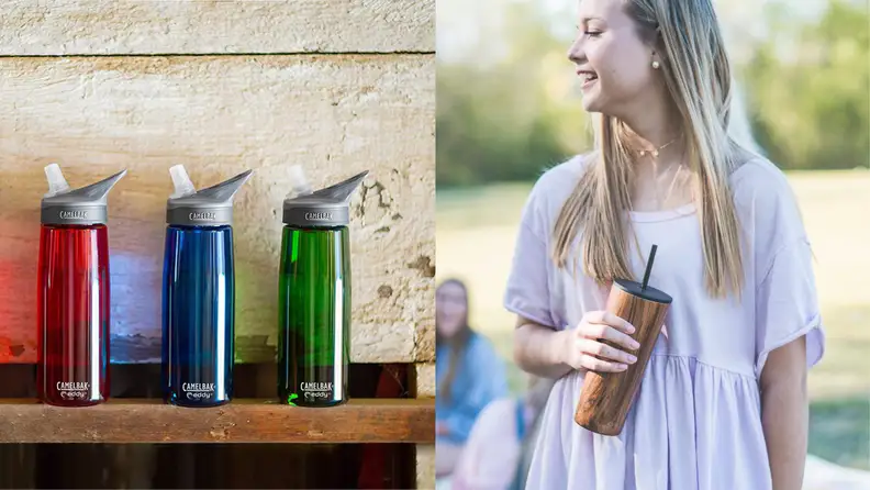 an array of water bottles from Camelbak and Simple Modern