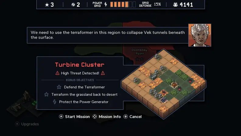 Menu Screen showing objectives