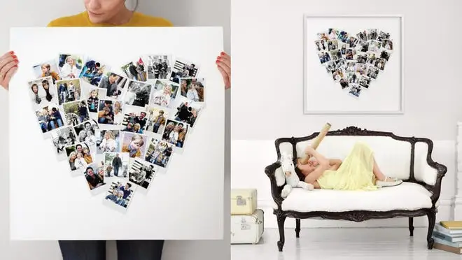 Heart shaped photo collage