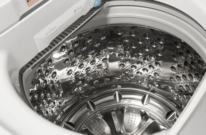 The bubbles on the side of the drum lessen the blows to your laundry.