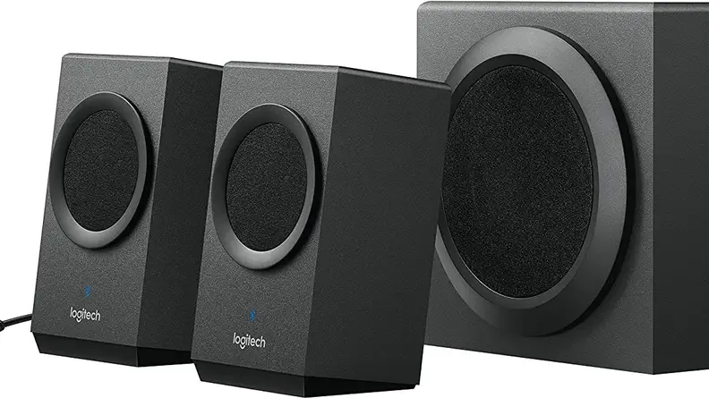 A stock image of the Logitech Z337 speaker system.