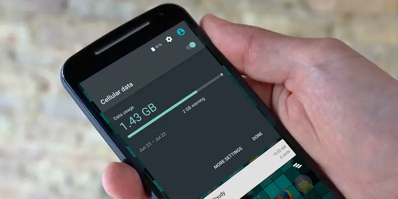 Cellular data status for Android