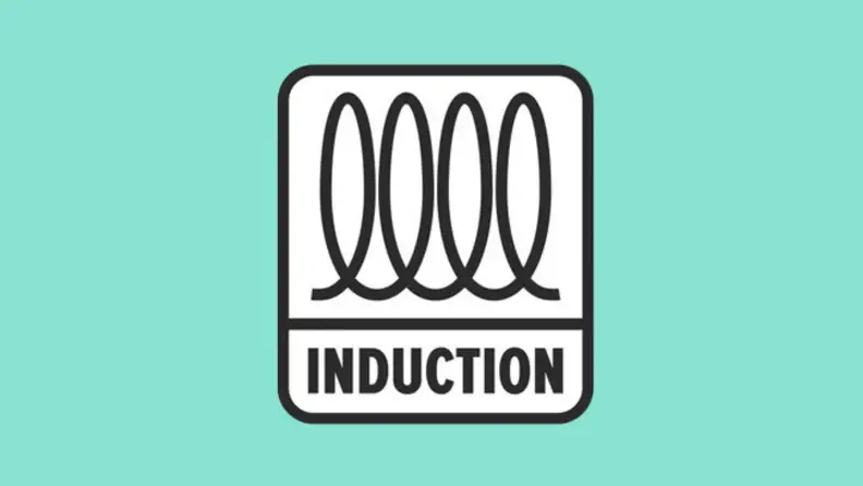 Induction symbol on a teal background