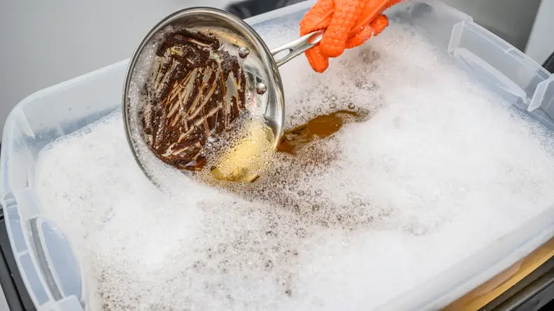Leaving dishes to soak for a long period of time does not necessarily mean they'll be easier to clean.