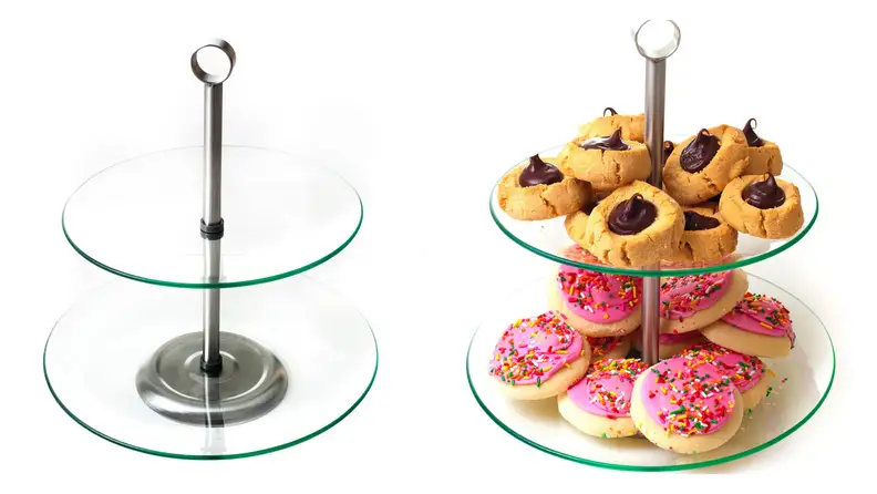 2-Tier Round Glass Buffet and Dessert Stand