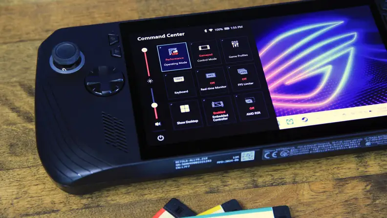 The Asus ROG Ally X in its settings menu showing the tweaks one can apply.