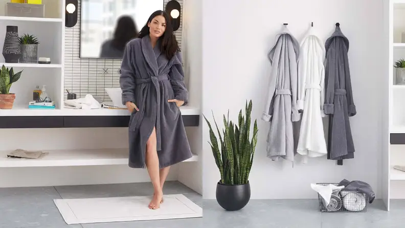 This cotton robe has some weight to it.