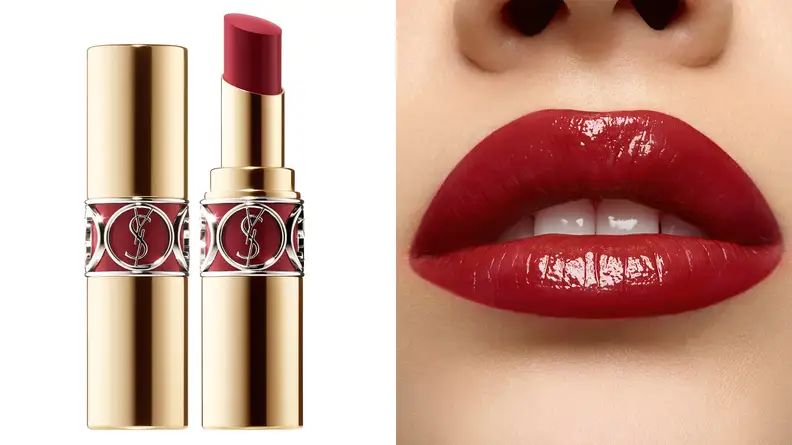 A photo of the Yves Saint Laurent Rouge Volupté Shine Oil-In-Stick Lipstick in the shade Rouge Cape.