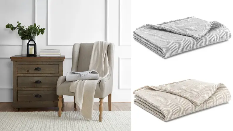 Herringbone throw