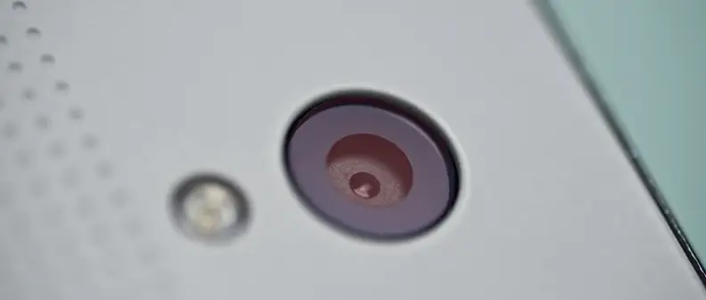 A photo of the Sharp Aquos Crystal's rear camera.
