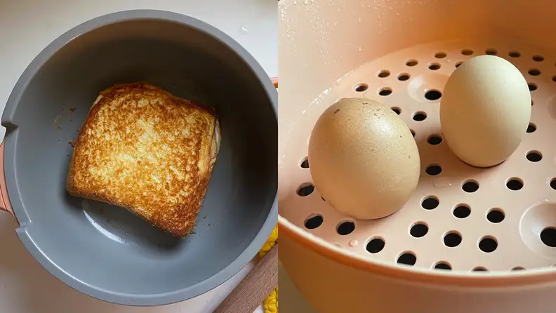 Grilled cheese and boiled eggs
