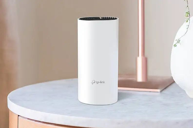 A wi-fi device on top of a side table