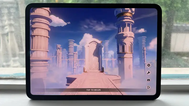 The iPad's Pro displaying a game set in a fantasy world.