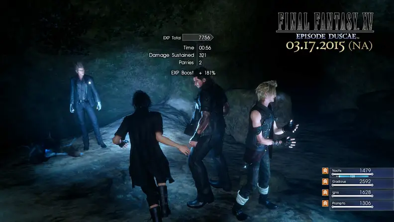 Final Fantasy XV Episode Duscae Battle Results Screenshot