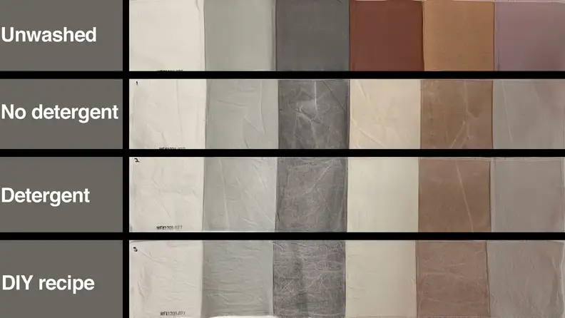The stain strips from a DIY laundry detergent recipe