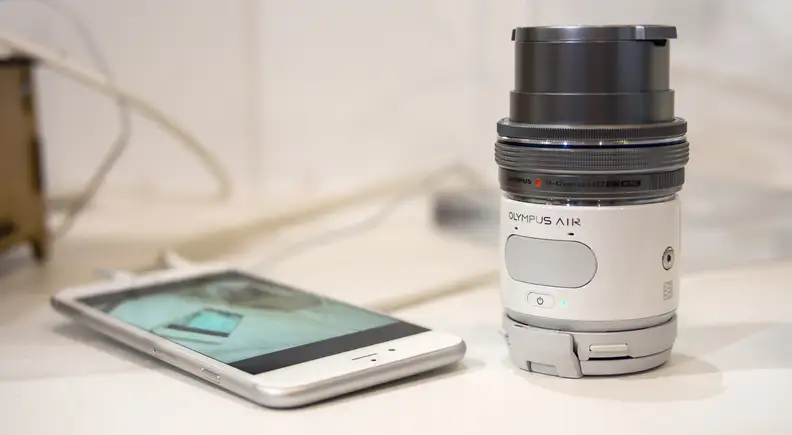 The Olympus Air can pair with any iPhone running iOS 7.0 or later, or any Android device running Android 4.0 or later.