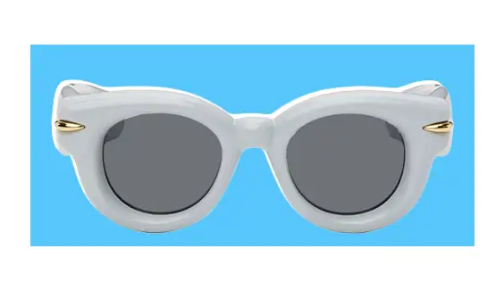 A pair of gray puffy sunglasses.