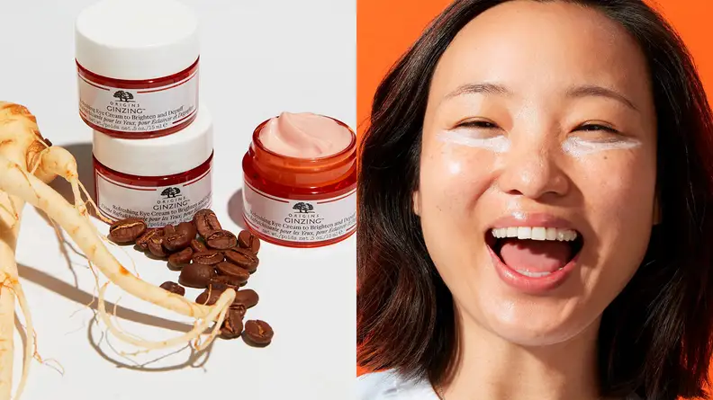 A photo of the Origins GinZing Refreshing Eye Cream to Brighten and Depuff.