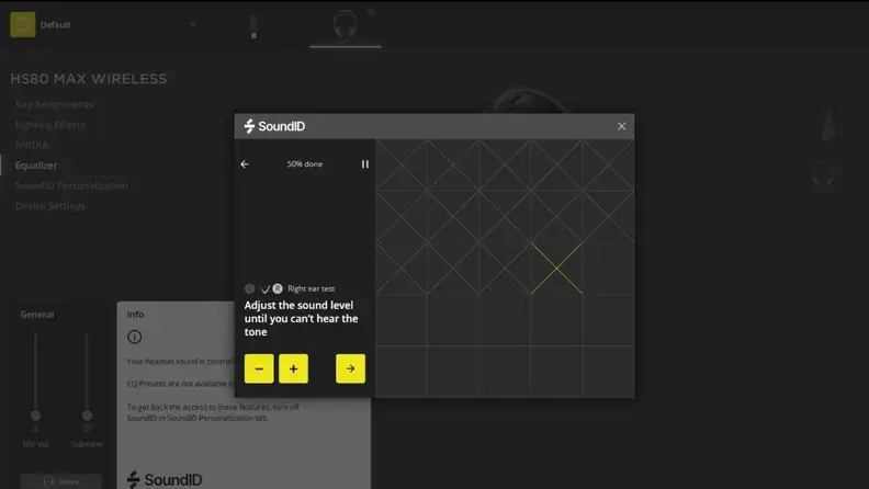 A screenshot of the iCue app with the sound being customized.