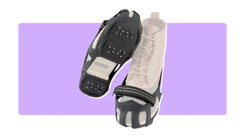 L.L. Bean’s Adults' STABILicers Bean Traxx Traction Device on a purple background.