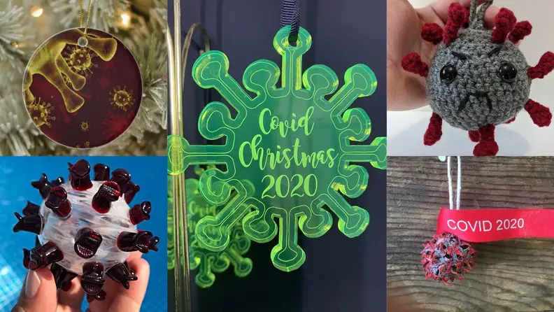 coronavirus Christmas ornaments