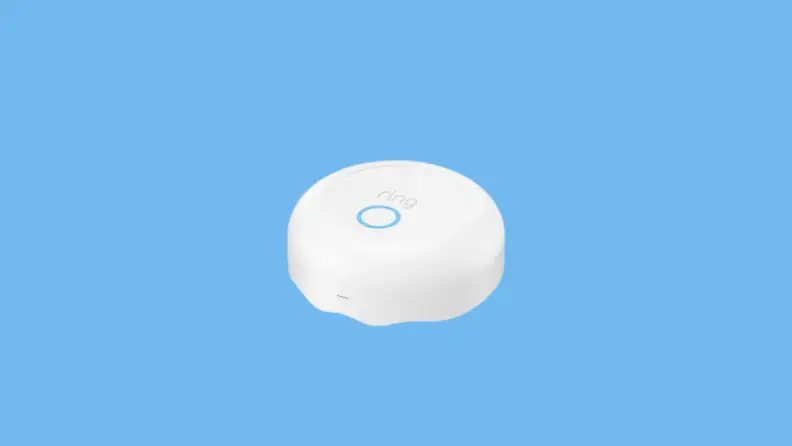The Ring Flood Sensor on a blue background