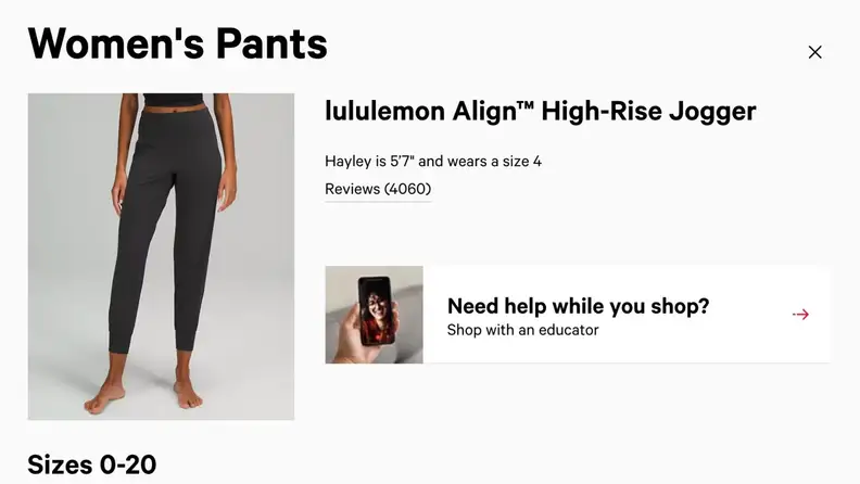 A black pair of Lululemon Align joggers worn in size 4