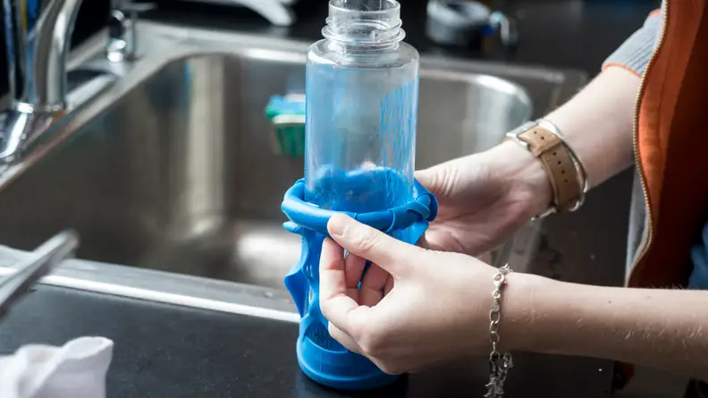 Remove the rubber lining from your reusable water bottle