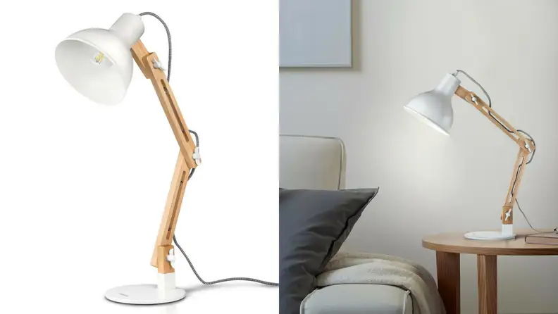 Wood swing arm lamp available on Amazon