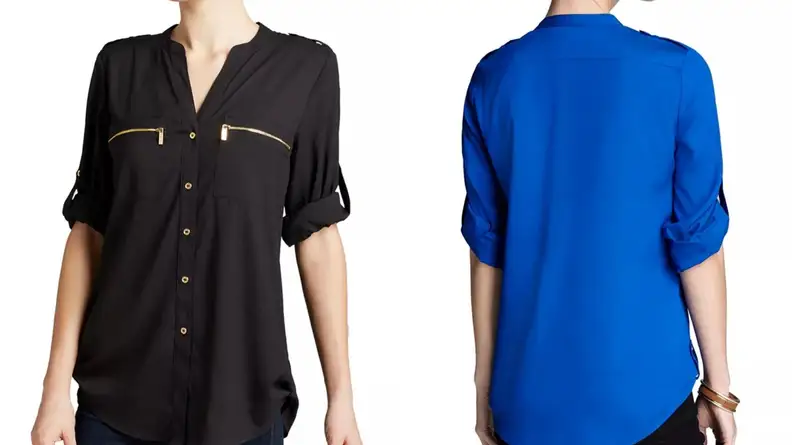 silk zipper top