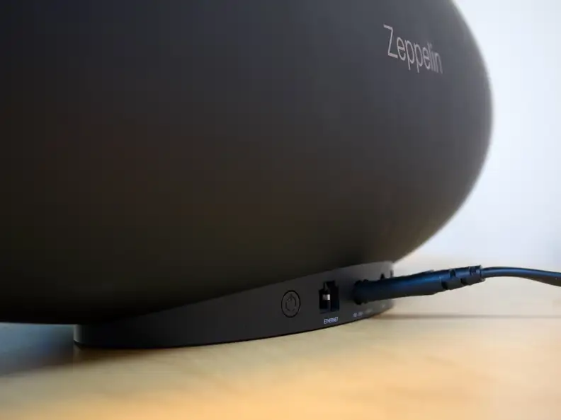 The power button on the Bowers & Wilkins Zeppelin Wireless
