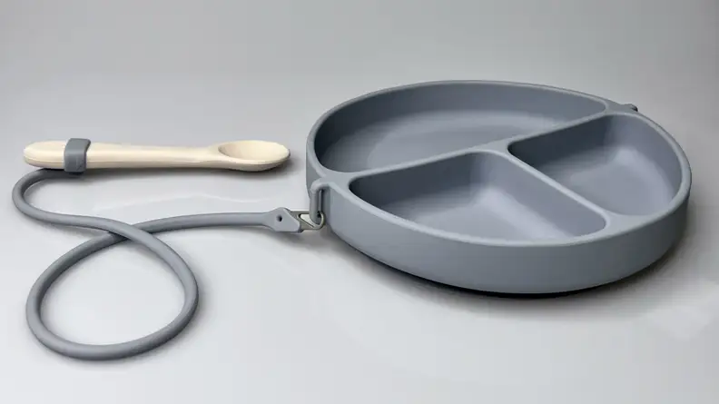 Gray plate from DropLess Plate