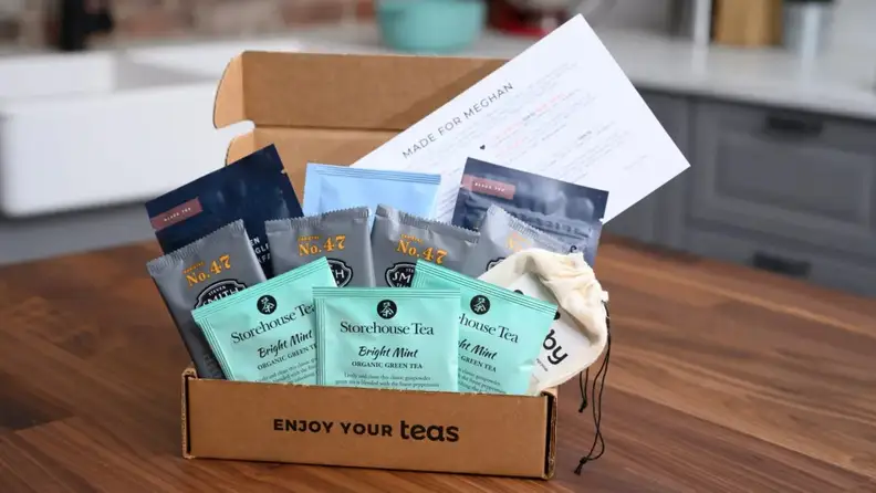 A box full of different tea bags