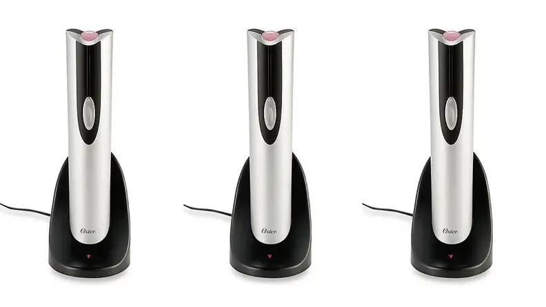A cordless electric wine bottle opener