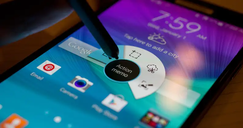 Like previous Galaxy Note phones, the Note 4 and the Note Edge come packed with an included stylus called the S Pen.