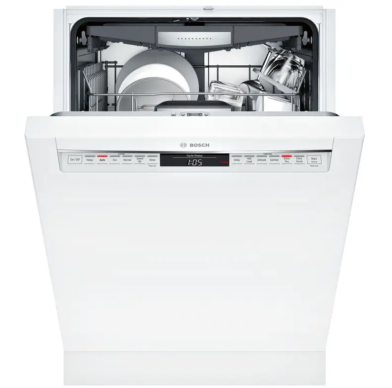 Recessed handle in white Bosch 800 Series