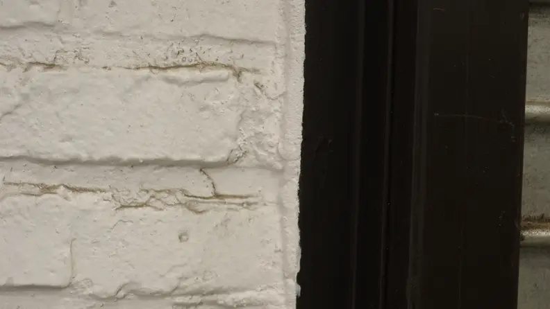 This gap in the wall has been insulated with spray foam.