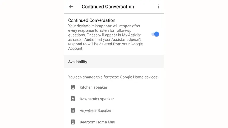 Google Assistant Continued Conversations